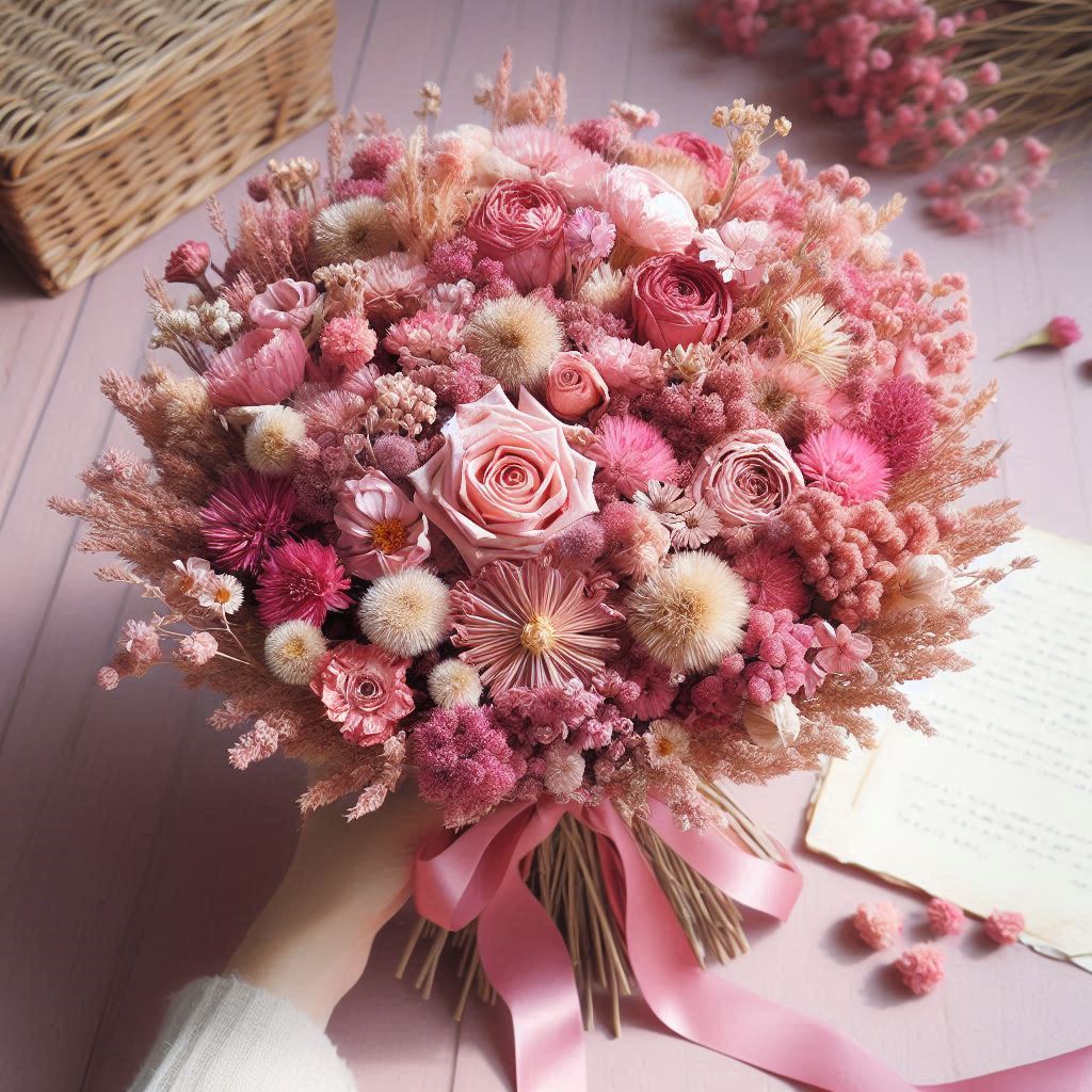 Bouquet Seche Roos - Illustration