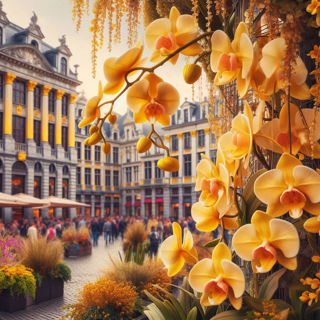 Orchidée Cascade Gel - Orchidée jaune - Illustration