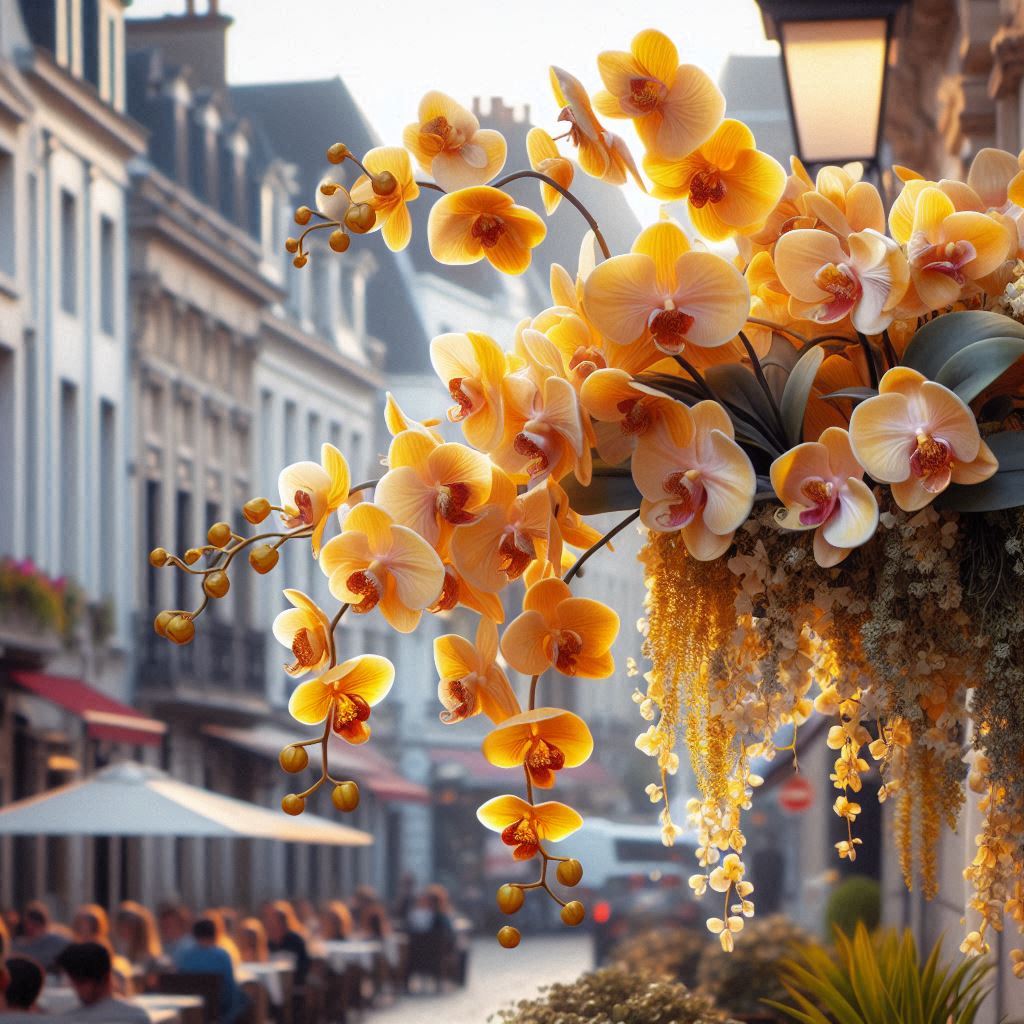 Orchidée Cascade Gel - Orchidée jaune - Illustration