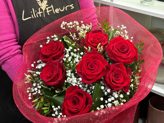 Boquet de fleurs Roses rouges